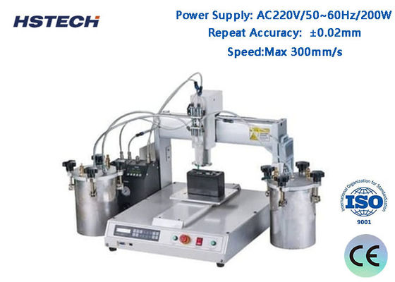 Хорошая цена. 4 вращающиеся рабочие станции Контроль текстового экрана Автоматический диспенсер клея лампочки с светодиодной лампочкой с точностью повторения ± 0,02 мм онлайн