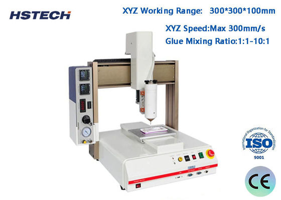 Хорошая цена. 4 оси AB Машина для распределения клея с рабочим диапазоном 300*300*100 мм ±0,02 мм Точность повторения и соотношение смешивания клея 1:1-10:1 онлайн