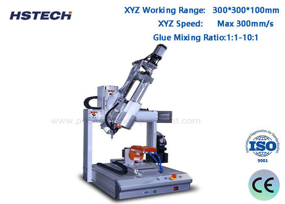 Хорошая цена. 4 оси AB Машина для распределения клея с точностью повторения ± 0,02 мм 300*300*100 мм Рабочий диапазон и соотношение смешивания клея 1:1-10:1 онлайн