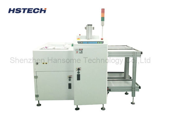 Хорошая цена. Устройство разгрузки печатных плат (PCB), управляемое ПЛК и сенсорным экраном, с коммуникацией по сигналу SMEMA и вмещающее по 2 магазина для производственной линии поверхностного монтажа (SMT) онлайн